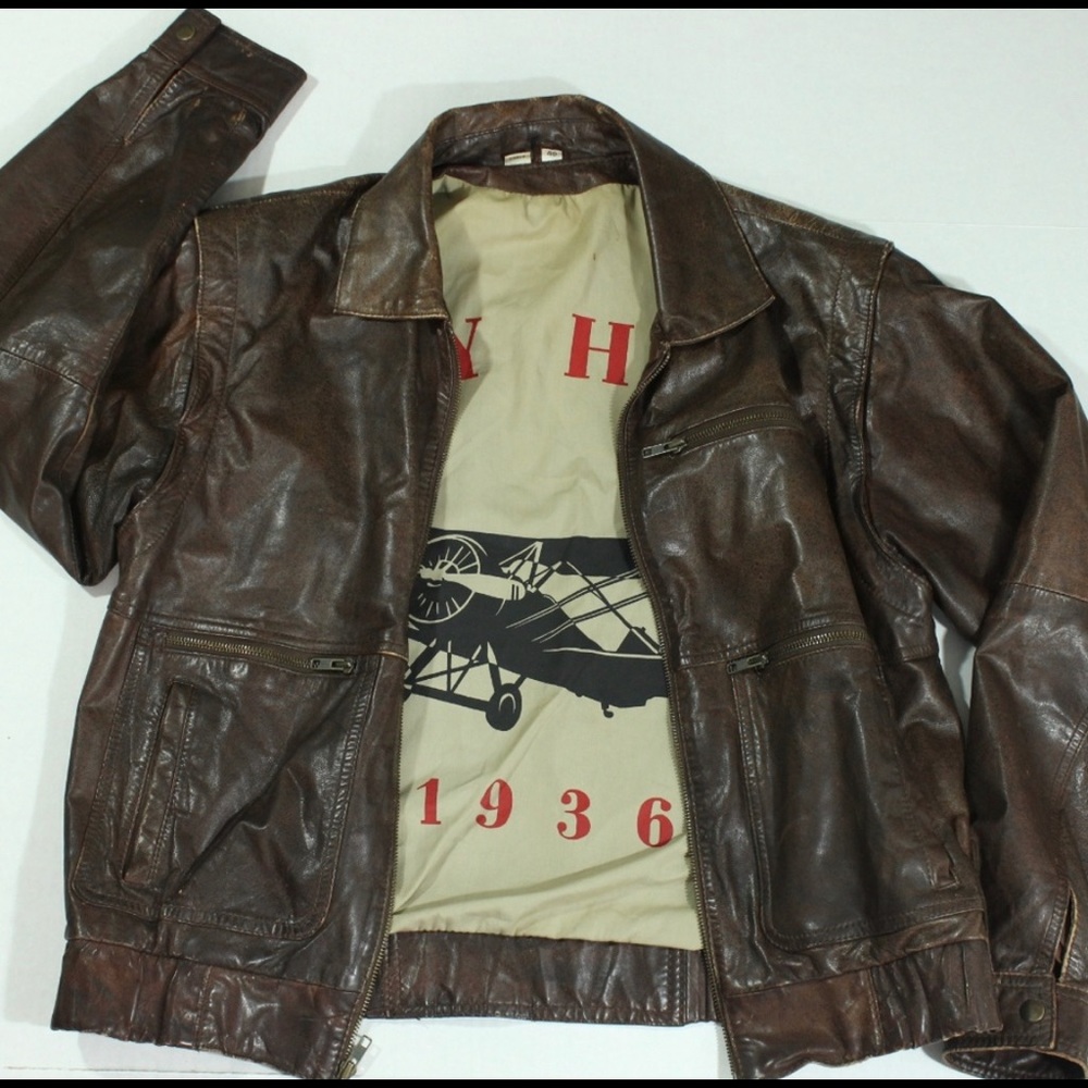 VTG Chia Leather Fly High 1936 Bomber Jacket